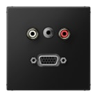 JUNG - Multimedia-Anschlusssystem Cinch Audio/Miniklinke 3,5mm/VGA, graphitschwarz