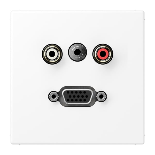 JUNG - Multimedia-Anschlusssystem Cinch Audio/Miniklinke 3,5mm/VGA, schneeweiss