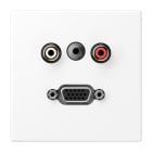 JUNG - Multimedia-Anschlusssystem Cinch Audio/Miniklinke 3,5mm/VGA, schneeweiss
