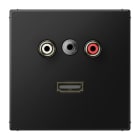 JUNG - Multimedia-Anschlusssystem Cinch Audio/Miniklinke 3,5mm/HDMI, graphitschwarz