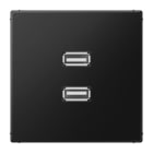 JUNG - Multimedia-Anschlusssystem 2 x USB 2.0, Serie LS, graphitschwarz matt