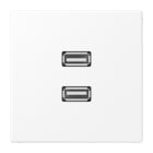 JUNG - Multimedia-Anschlusssystem 2 x USB 2.0, Serie LS, schneeweiss matt