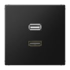 JUNG - Multimedia-Anschlusssystem HDMI / USB 2.0, Serie LS, graphitschwarz matt