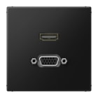JUNG - Multimedia-Anschlusssystem HDMI / VGA, Serie LS, graphitschwarz matt