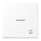JUNG - Wippe 1fach mit Lichtleiter, Symbol Klingel, Serie LS, schneeweiss matt