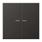 JUNG - KNX RF Taster 2fach, Alu lackiert, Serie LS, anthrazit (lackiertes Aluminium)