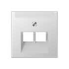 JUNG - Abdeckung für IAE/UAE-Anschlussdosen 2 x 8-polig,Schriftfeld, Serie A, aluminium