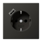 JUNG - SCHUKO Steckdose 16 A 250 V ~, USB 1 x Typ ASAFETY+, Serie LS, anthrazit