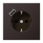 JUNG - SCHUKO Steckdose 16 A 250 V ~, USB 1 x Typ ASAFETY+, Serie LS, dark
