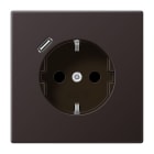 JUNG - SCHUKO Steckdose 16 A 250 V ~, USB 1 x Typ CSAFETY+, Serie LS, dark