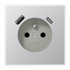 JUNG - Steckdose, franz./belgisches System 16 A 250 V ~, USB 1 x Typ A + 1 x Typ C,SAFETY+
