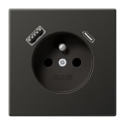 JUNG - Steckdose, franz./belgisches System 16 A 250 V ~, USB 1 x Typ A + 1 x Typ C,SAFETY+