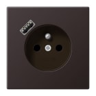 JUNG - Steckdose, franz./belgisches System 16 A 250 V ~, USB 1 x Typ A,SAFETY+, dark