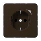 JUNG - SCHUKO Steckdose, 16 A 250 V ~, Schraubkl.,Funktionsanzeige,SAFETY+, braun