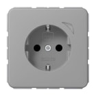 JUNG - SCHUKO Steckdose, 16 A 250 V ~, Schraubkl.,Funktionsanzeige,SAFETY+, grau