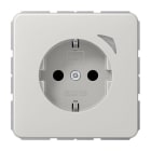 JUNG - SCHUKO Steckdose, 16 A 250 V ~, Schraubkl.,Funktionsanzeige,SAFETY+, lichtgrau