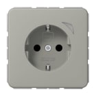 JUNG - SCHUKO Steckdose, 16 A 250 V ~, Schraubkl.,Funktionsanzeige,SAFETY+, Aluminium eloxiert