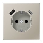 JUNG - SCHUKO Steckdose 16 A 250 V ~, USB 1 x Typ A + 1 x Typ CSAFETY+, Edelstahl