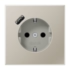 JUNG - SCHUKO Steckdose 16 A 250 V ~, mit USB 1 x Typ A,  SAFETY+, Serie LS, Edelstahl
