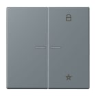 JUNG - eNet Taster Universal 1fach 2fach, Duroplast, Serie LS, gris 59