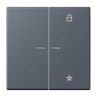 JUNG - eNet Taster Universal 1fach 2fach, Duroplast, Serie LS, gris fonce 59