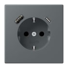 JUNG - SCHUKO Steckdose 16 A 250 V ~, USB 1 x Typ A + 1 x Typ CSAFETY+, gris foncé 31