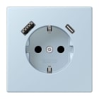 JUNG - SCHUKO Steckdose 16 A 250 V ~, USB 1 x Typ A + 1 x Typ CSAFETY+, outremerclair