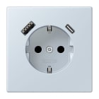 JUNG - SCHUKO Steckdose 16 A 250 V ~, USB 1 x Typ A + 1 x Typ CSAFETY+, outremer pale