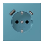 JUNG - SCHUKO Steckdose 16 A 250 V ~, USB 1 x Typ A + 1 x Typ CSAFETY+, céruléen vif