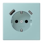 JUNG - SCHUKO Steckdose 16 A 250 V ~, USB 1 x Typ A + 1 x Typ CSAFETY+, céruléen clair