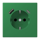 JUNG - SCHUKO Steckdose 16 A 250 V ~, USB 1 x Typ A + 1 x Typ CSAFETY+, vert foncé