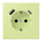 JUNG - SCHUKO Steckdose 16 A 250 V ~, USB 1 x Typ A + 1 x Typ CSAFETY+, vert jaune clair