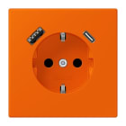 JUNG - SCHUKO Steckdose 16 A 250 V ~, USB 1 x Typ A + 1 x Typ CSAFETY+, orange