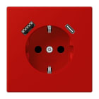 JUNG - SCHUKO Steckdose 16 A 250 V ~, USB 1 x Typ A + 1 x Typ CSAFETY+, rouge vermillon 31