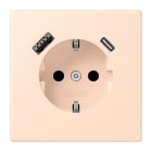 JUNG - SCHUKO Steckdose 16 A 250 V ~, USB 1 x Typ A + 1 x Typ CSAFETY+, rose pâle