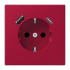 JUNG - SCHUKO Steckdose 16 A 250 V ~, USB 1 x Typ A + 1 x Typ CSAFETY+, rouge carmin