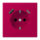 JUNG - SCHUKO Steckdose 16 A 250 V ~, USB 1 x Typ A + 1 x Typ CSAFETY+, rouge rubia
