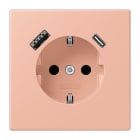 JUNG - SCHUKO Steckdose 16 A 250 V ~, USB 1 x Typ A + 1 x Typ CSAFETY+, rose clair