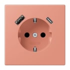 JUNG - SCHUKO Steckdose 16 A 250 V ~, USB 1 x Typ A + 1 x Typ CSAFETY+, l'ocre rouge moyen