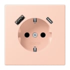 JUNG - SCHUKO Steckdose 16 A 250 V ~, USB 1 x Typ A + 1 x Typ CSAFETY+, l'ocre rouge clair