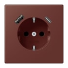 JUNG - SCHUKO Steckdose 16 A 250 V ~, USB 1 x Typ A + 1 x Typ CSAFETY+, terre sienne brûlée
