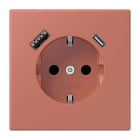 JUNG - SCHUKO Steckdose 16 A 250 V ~, USB 1 x Typ A + 1 x Typ CSAFETY+, terre sienne brique