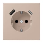 JUNG - SCHUKO Steckdose 16 A 250 V ~, USB 1 x Typ A + 1 x Typ CSAFETY+, ombre brûlée claire