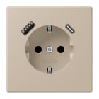 JUNG - SCHUKO Steckdose 16 A 250 V ~, USB 1 x Typ A + 1 x Typ CSAFETY+, ombre naturelle cla