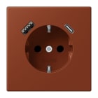 JUNG - SCHUKO Steckdose 16 A 250 V ~, USB 1 x Typ A + 1 x Typ CSAFETY+, terre sienne brûlée