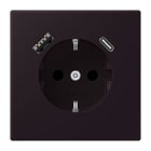 JUNG - SCHUKO Steckdose 16 A 250 V ~, USB 1 x Typ A + 1 x Typ CSAFETY+, noir d'ivoire