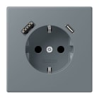 JUNG - SCHUKO Steckdose 16 A 250 V ~, USB 1 x Typ A + 1 x Typ CSAFETY+, gris 59