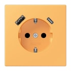 JUNG - SCHUKO Steckdose 16 A 250 V ~, USB 1 x Typ A + 1 x Typ CSAFETY+, ocre jaune clair
