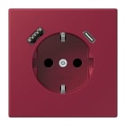 JUNG - SCHUKO Steckdose 16 A 250 V ~, USB 1 x Typ A + 1 x Typ CSAFETY+, le rubis