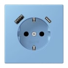 JUNG - SCHUKO Steckdose 16 A 250 V ~, USB 1 x Typ A + 1 x Typ CSAFETY+, bleu céruléen 59